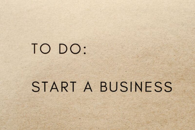 Text: Start a business